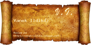 Vanek Ildikó névjegykártya