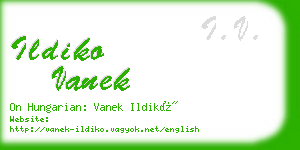 ildiko vanek business card